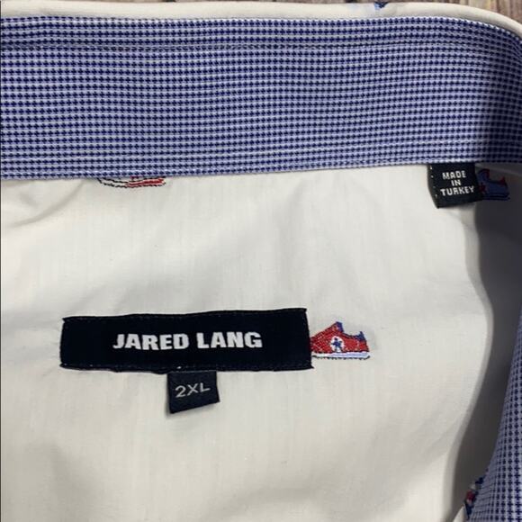 Jared Lang Button Down Embroidered Shoes Top 2XL - Picture 2 of 5